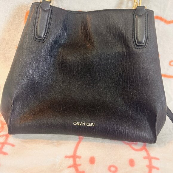 black leather Calvin Klien handbag - Picture 2 of 5